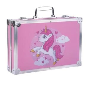 145 pcs Artist Colour Set -Multiple Kit, Professional Drawing Color Pencils, Oil Pastel, Sketches, Water Colors,Children Drawing Colouring Set without Cardboard Package Box (Unicorn Pink)