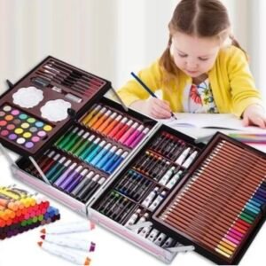Unicorn Art & Craft Painting Box, Big Coloring Suitcase Multiple 145 Color Kit, Professional Drawing Water Color Pencils, Oil Pastel, Sketches & Acrylic Paint Brush Birthday Gift for Girls