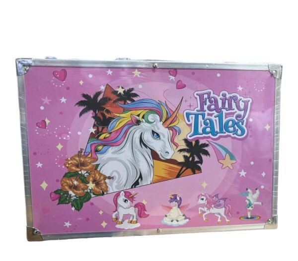 145 pcs Artist Colour Set -Multiple Kit, Professional Drawing Color Pencils, Oil Pastel, Sketches, Water Colors,Children Drawing Colouring Set without Cardboard Package Box (Unicorn Pink)